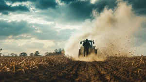Equipamento em zona rural com poeira e eletrônica embarcada no agro