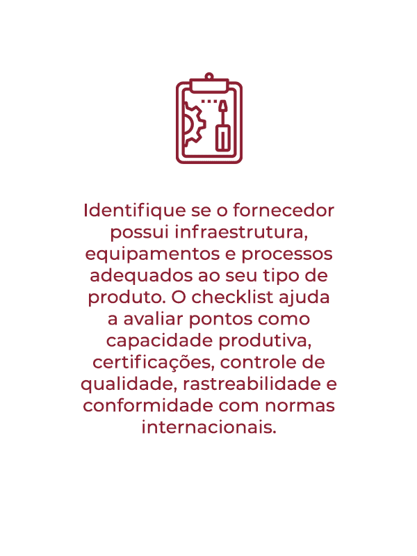 Guia para identificação do fornecedor.